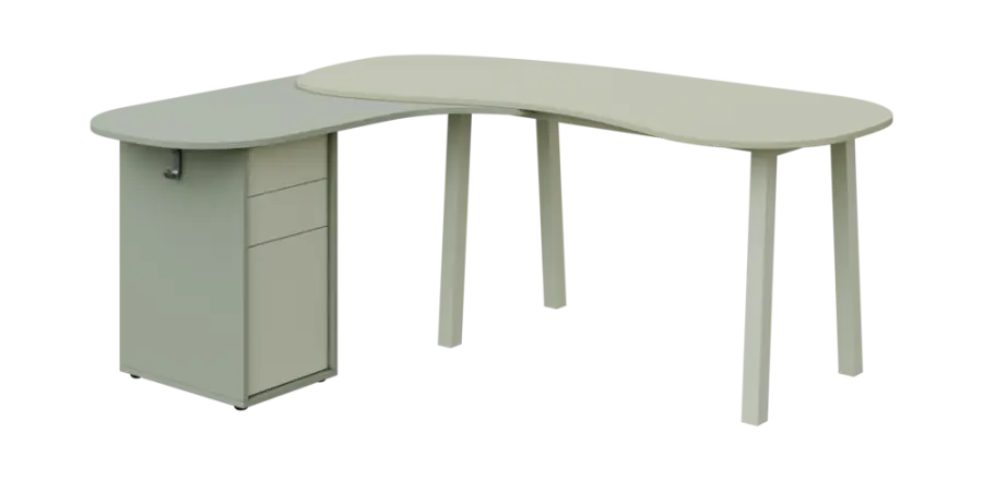 RGY 01 L stůl kancelářský, rohový, levý, masivní dřevěná podnož, deska 18 mm, široký 1840 mm, vodní